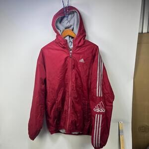 Vintage Adidas Y2K Hooded Jacket Large